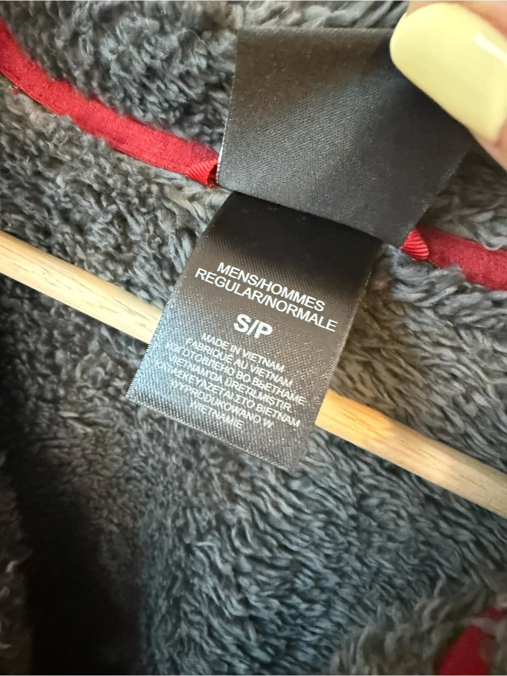 The North Face Men's Red Fleece Jacket with Sherpa Lining | S